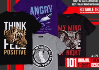 101 Animal T-shirt Designs Bundle