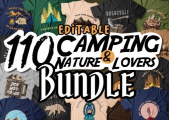 Camping t shirt design bundle, T-shirt design vector packs, adventure, forest, campfire, svg, png,