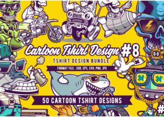 50 Cartoon Tshirt Designs Bundle #8_1