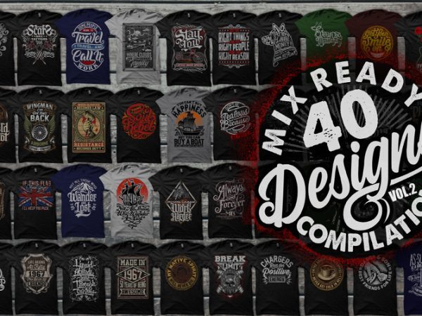 40 MIX READY DESIGNS T-SHIRT COLLECTIONS