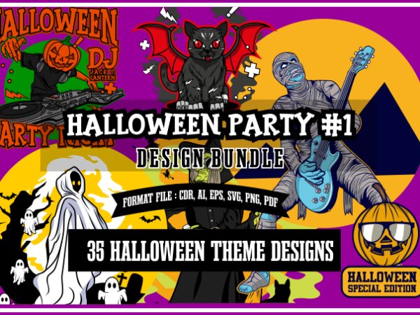 35 HALLOWEEN PARTY #1 Designs Bundle