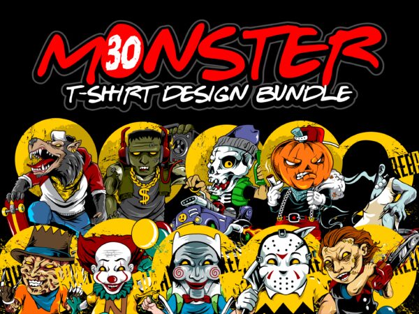 monster tshirt design bundles