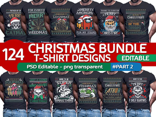 124 christmas Tshirt designs bundle for womens mens and family part2