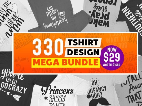 330 tshirt design mega bundle