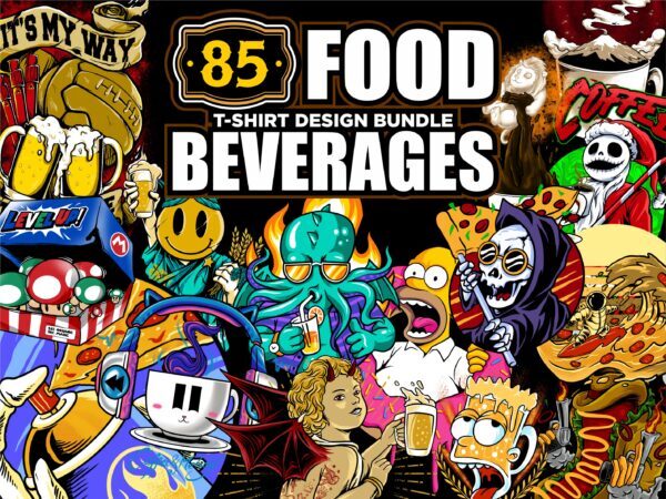 food and beverages tshirt design bundles