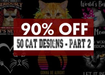 Super Cool Cat Bundle – Part 2 – 90% OFF t shirt template vector