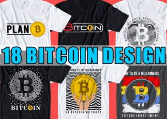 cryptocurrency bitcoin crypto t shirt design BUNDLE