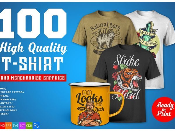 100 T-shirt Graphics Bundle