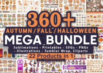 Fall Mega Bundle, Halloween Mega Bundle, Retro Fall T shirt Designs Bundle, Autumn mega bundle