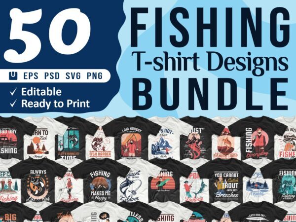 Fishing t shirt design bundle, T-shirt design vector packs, fishing t shirt, fishing design, svg, png, pod,