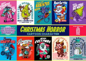 Christmas Horror Cartoon Character t shirt vector file