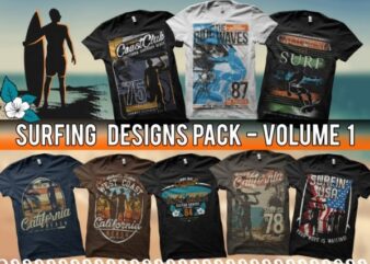 Exclusive T-Shirt Design Bundle – Surfing Themes – Volume 1