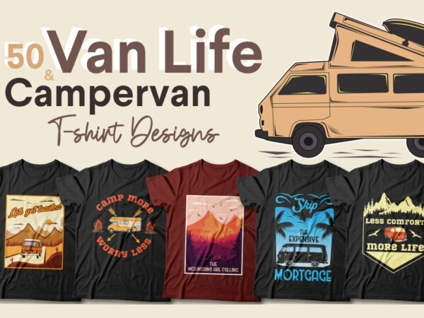 Van life campervan t-shirt designs bundle, Van life quotes, Campervan quotes, Digital nomad t shirt design collection, camper t shirt designs, Adventure with car