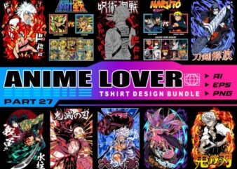 Populer anime lover part 27 tshirt design bundle illustration