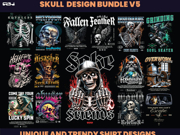 86 T-shirt designs bundle, skull skeleton street wear design bundle, rock design, Aesthetic Design, Urban design, Graphics shirt , DTF, DTG