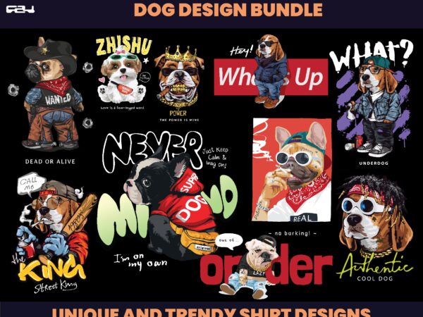 Dogs Designs, T-shirt Design bundle, Streetwear Designs, Aesthetic Design, dog shirt designs, Graphics Tees, DTF, DTG, SVG & PNG Designs