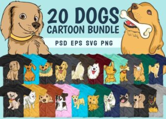 Dog cartoon bundle svg. Dogs t-shirt designs png bundles. Dog t shirt design pack collection. Cartoon bundle svg